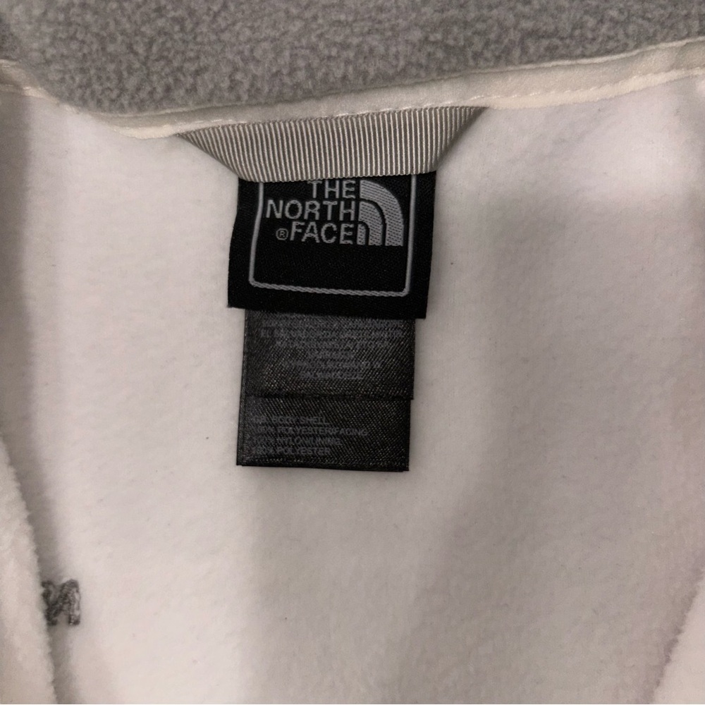The North Face Women’s Fleece Full Zip Gray And White Jacket Size M - Picture 4 of 5